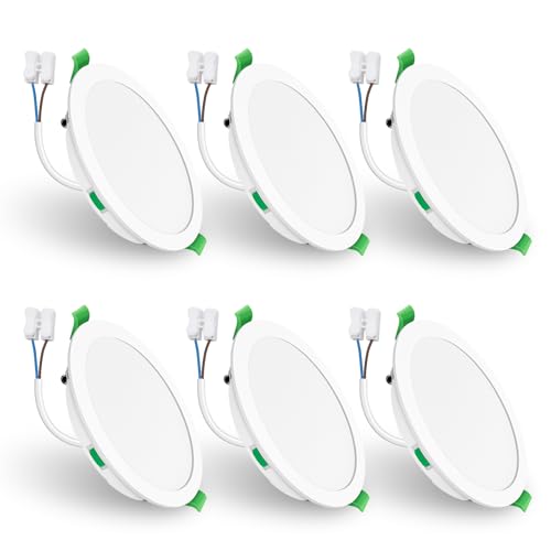 ALUSSO LIGHTING Einbaustrahler LED,22W 1750 Lumen LED Einbaustrahler 230V, 3CCT 3000K 4000K 6500K Dimmbar Deckenspots, IP44 Deckenstrahler für Küche,Wohnzimmer,Badezimmer,6er Set von ALUSSO LIGHTING