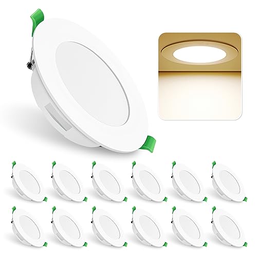 ALUSSO LIGHTING 5W LED Einbaustrahler 230V, 350LM 4500K Ultra flach Mini Slim Deckenspots Einbautiefe 30mm, IP44 Einbauleuchten für Badezimmer Wohnzimmer Küche, 12er Set von ALUSSO LIGHTING