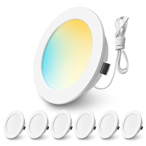 ALUSSO LIGHTING LED Einbaustrahler 12V, 3000K 4000K 6000K LED Spot 12V-24V, 4W 300LM Einbauspots 55-58mm für Wohnmobil Spiegelschrank Wohnwagen Van,Weiß,6er Set von ALUSSO LIGHTING