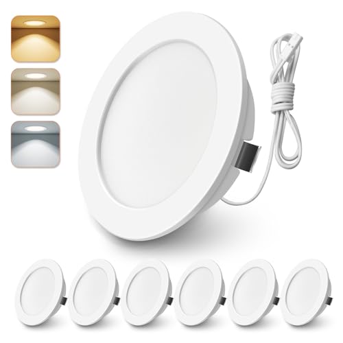 ALUSSO LIGHTING LED Einbaustrahler 12V, 3000K 4000K 6000K LED Spot 12V IP44, 4W 270LM Einbauspots 55-58mm für Wohnmobil Spiegelschrank Wohnwagen Van Kleiderschrank, Weiß 6er Set (nicht dimmbar) von ALUSSO LIGHTING