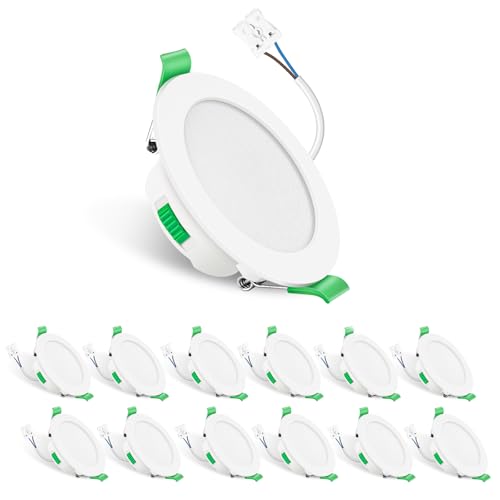 ALUSSO LIGHTING LED Einbaustrahler 230V 7W Dimmbar Flach IP65 LED Spots Badezimmer Deckenspots 68mm Einbauleuchten, Warmweiß 3000K Neutralweiß 4000K Kaltweiß 6500K Einbauspots Deckenstrahler, 12er Set von ALUSSO LIGHTING