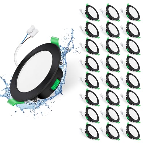 ALUSSO LIGHTING LED Einbaustrahler Schwarz 230V Flach Dimmbar LED Spots 7W Deckenspots IP44 Einbauleuchten 68mm Warmweiß Neutralweiß Kaltweiß Deckenstrahler für Badezimmer Wohnzimmer, 24er Set ALUSSO LIGHTING LED Einbaustrahler Schwarz 230V Flach Dimmbar LED Spots 7W Deckenspots IP44 Einbauleuchten 68mm Warmweiß Neutralweiß Kaltweiß Deckenstrahler für Badezimmer Wohnzimmer, 24er Set von ALUSSO LIGHTING