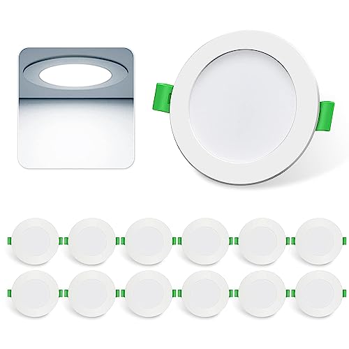 ALUSSO LED Einbaustrahler 230V, 10W 750lm Ultra flach Einbauleuchten Kaltweiß 6500K, LED Spots 125-135mm, IP44 Deckenstrahler für Badezimmer Wohnzimmer Küche, 12er Set von ALUSSO