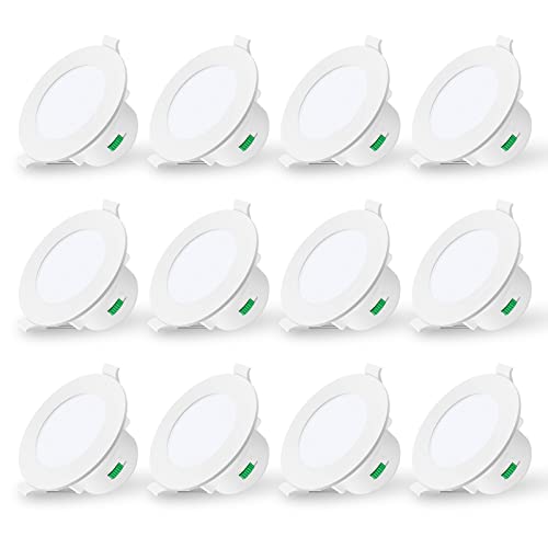 ALUSSO LED Einbaustrahler 230V Dimmbar 10W LED Spots Flach, 3CCT Warmweiß 3000K Neutralweiß 4000K Kaltweiß 5700K IP44 Einbauleuchten für Badezimmer Küche Wohnzimmer, Weiss, 12er Set von ALUSSO