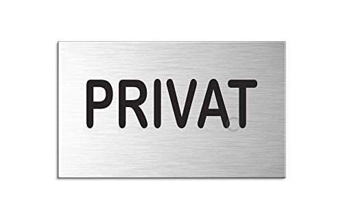 OFFORM DESIGN Schild - Privat Türschild Aluminium Edelstahl-Optik 60x100 mm selbstklebend Nr.44636-S von OFFORM DESIGN