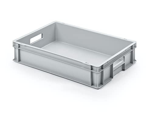 ALUTEC Kunststoffbehälter geschlossen (Inhalt 24 l, Außenmaße (LxBxH) 600 X 400 X 120 mm, stapelbar, lebensmittelecht, kälte- und hitzebeständig von -40° bis +80°C, Aufbewahrungskiste) 75030 von ALUTEC MÜNCHEN