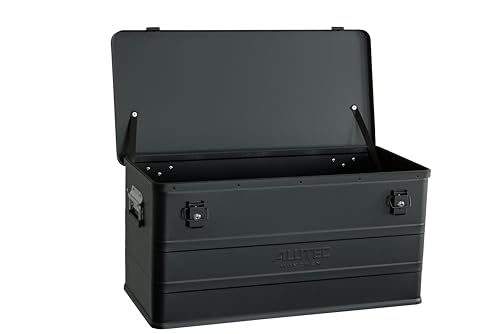 ALUTEC Aluminiumbox Classic 93 (Farbe Schwarz, Inhalt 93 ltr., Innenmaße (LxBxH) 750 X 350 X 355 mm/Außenmaße (LxBxH) 775 X 385 X 375 mm, Aufbewahrungsbox, Alubox) 11093BLACK von ALUTEC MÜNCHEN