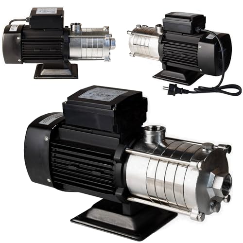 Wasserpumpe ALPINOX PRO 750 (550 W, 4200 l/h Förderleistung, 47m Förderhöhe)- für Sauberes Wasser - Hauswasserwerk Gartenpumpe PREMIUM Bewässerungspumpe Regenwasserpumpe (ALPINOX PRO 750) von ALUVRA