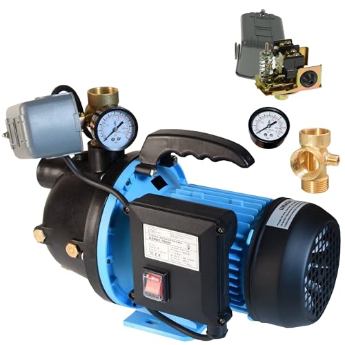 Wasserpumpe HANDY 3000 - Gartenpumpe (550W 3000l/h Förderhöhe 40m) - mit Manometer Druckschalter 5-Wege Verteiler - Tragbare - elektrische Pumpe Hauswasserwerk - für Brauchwasserversorgung Bewässerung von ALUVRA