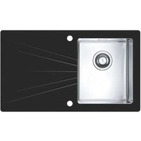 Alveus - Karat - Spüle 86x50 cm, mit Ablaufsystembedienung, Glas schwarz/Edelstahl 1103657 Alveus - Karat - Spüle 86x50 cm, mit Ablaufsystembedienung, Glas schwarz/Edelstahl 1103657 von ALVEUS