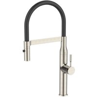 Alveus Mirage - Spültischarmatur mit flexiblem Arm und Brause, Edelstahl/mattschwarz 1150892 von ALVEUS