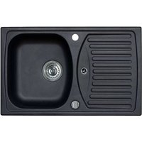 Record - Granit-Spüle 78x48 cm, mit Ablaufsystembedienung, carbon 1130331 - Alveus von ALVEUS
