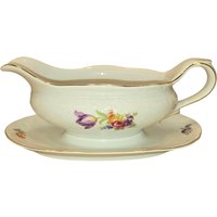 Schumann Arzberg Bavaria Sauciere Blumen Goldrand Art Deco von ALWOS