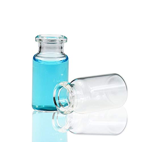 100 Stück 10mL Glasfläschchen, Klarglas-Kopfraum-Fläschchen, 20mm HPLC-Fläschchen Borosilikatglas-Standard-Crimp-Kopfraum-Fläschchen Für GC von ALWSCI