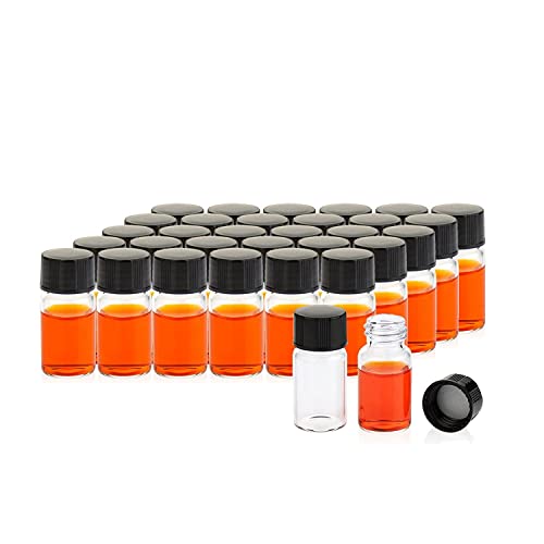 ALWSCI 100 Stücke 3mL Glasfläschchen Probe Klarglas Fläschchen mit Schraubverschluss, Probenahme Glasflaschen mit PE Liner, Probe Container Labor Fläschchen Flasche Flüssigkeit Öl Flasche 16x33mm von ALWSCI