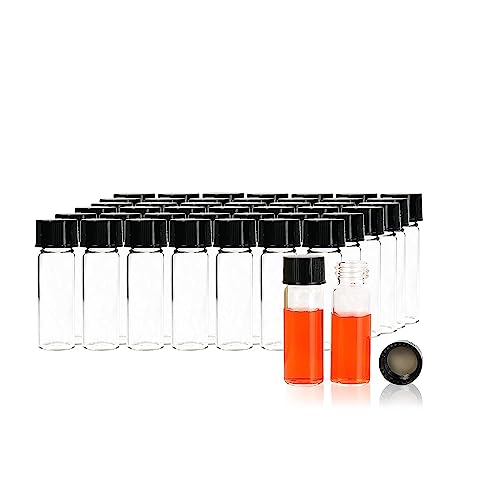 ALWSCI 144 Stück Glasfläschchen 4mL Probe Klarglas Fläschchen, Probenahme Glasflaschen mit Schraubverschluss, natürliche PTFE/weiß Silikon Liner Probe Behälter Labor Fläschchen 15x45mm von ALWSCI