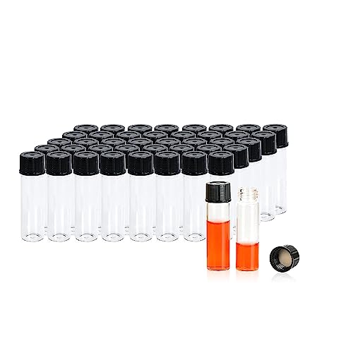 ALWSCI 144 Stücke 8ml Glasfläschchen Probe Klarglas Fläschchen, Probenahme Glasflaschen mit Schraubverschluss, natürliche PTFE/weiß Silikon Liner Probe Behälter Labor Fläschchen 17x60mm von ALWSCI