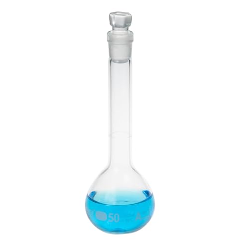 ALWSCI 2 Stück 50mL Volumetrische Kolben, Globusglas mit Glasstopfen, 3.3 Borosilikatglas, Klasse A, weiße Graduierung, Messkolben für Labor Schulprojekt ALWSCI 2 Stück 50mL Volumetrische Kolben, Globusglas mit Glasstopfen, 3.3 Borosilikatglas, Klasse A, weiße Graduierung, Messkolben für Labor Schulprojekt von ALWSCI