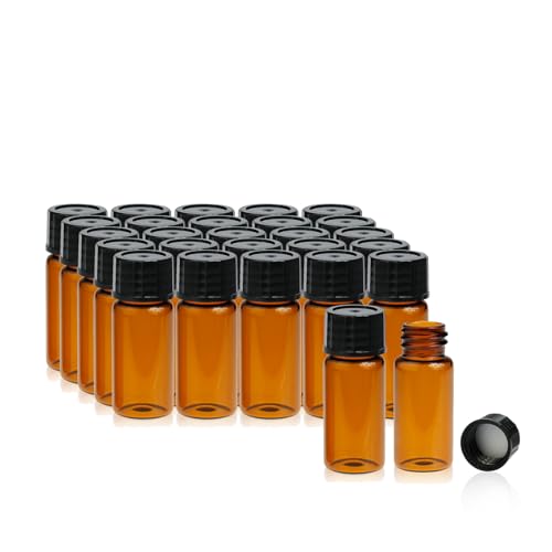 ALWSCI 20pcs 10 mL Bernstein Glas Probe Fläschchen Probenahme Flaschen 18-400 schwarz geschlossen Top PP Cap, PE Liner Probe Container Labor Fläschchen 22×52 mm von ALWSCI