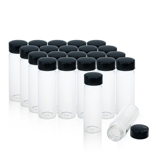 ALWSCI 20pcs 30mL Glas Probe Fläschchen Probenahme Flaschen 24mm schwarz geschlossen Top PP Cap, PE Liner Probe Container Labor Fläschchen 27.5x84mm von ALWSCI