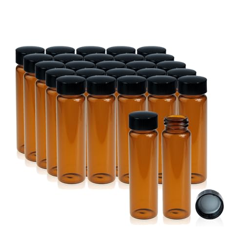 ALWSCI 20pcs 40 mL Bernstein Glas Probe Fläschchen Probenahme Flaschen 24mm schwarz geschlossen Top PP Cap, PE Liner Probe Container Labor Fläschchen 27.5x95 mm von ALWSCI