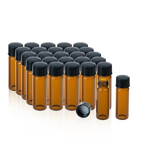 ALWSCI 20pcs 4mL Bernstein Glas Probe Fläschchen Probenahme Flaschen 13-425 schwarz geschlossen Top PP Cap, PE Liner Probe Container Labor Fläschchen 14x45mm von ALWSCI