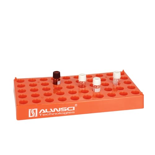 ALWSCI Fläschchenhalter für 2 mL Fläschchen, Reagenzglasständer 50 Löcher Probenflaschenhalter, Φ12 mm, Packung mit 1 Stk. ALWSCI Fläschchenhalter für 2 mL Fläschchen, Reagenzglasständer 50 Löcher Probenflaschenhalter, Φ12 mm, Packung mit 1 Stk. von ALWSCI