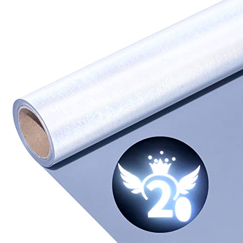 Reflektierend Plotterfolie Textil Reflective Heat Transfer Vinyl 30.5cm x 214cm Reflektierend Vinylfolie Plotter Flexfolie für Cricut, Textilien Transferfolie zum Aufbügeln für DIY T-Shirts von ALXAZA