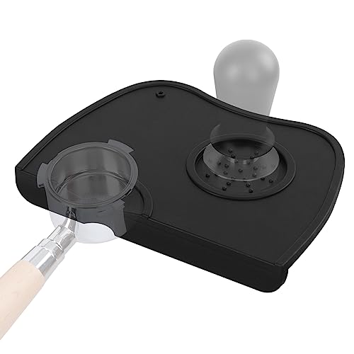 ALXBSONE Kaffee Tampermatte Silikon Espresso Tamper mit Kantenschutz Tamping Matte Anti-Rutsch Tampen incl. Kaffee Tamper Matte Stellplatz für Schützt Arbeitsplatte(Groß01) von ALXBSONE