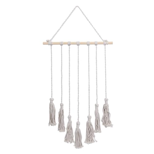 ALXBSONE Makramee Wandbehang Hängendes Foto-Display Wanddekoration Boho-Zimmer Schlafzimmerdekoration Mädchen mit 8 Holzklammern von ALXBSONE