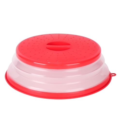 Mikrowellen Abdeckung 26cm, Silikondeckel Abdeckhaube Mikrowelle, Mikrowellenhaube - für alle gängigen Mikrowellen(Rot) von ALXBSONE