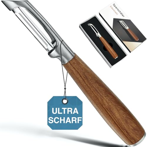 Sparschäler Premium 304 Edelstahl Upgrade, Multifunktions-Küchen Obst-Und Gemüse-Schäler Mit Echtem Holzgriff, Ultra-Scharfe, Robuste Klinge von ALYBSOO
