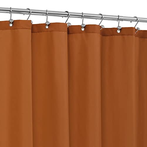 ALYVIA SPRING Burnt Orange Stoff-Duschvorhang-Einsatz, wasserdicht – weiches Hotel-Qualität, Stoff, Duscheinlage mit 3 Magneten, leicht und maschinenwaschbar – Standardgröße 72 x 72, gebranntes Orange von ALYVIA SPRING