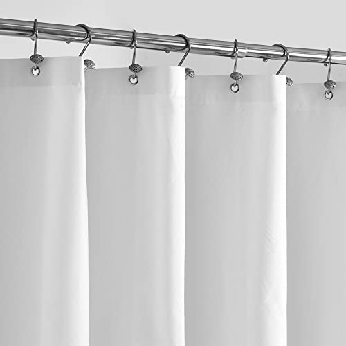 ALYVIA SPRING Stall Duschvorhang aus Stoff, wasserdicht, 106,7 x 182,9 cm, weich und leicht, mit Magneten, maschinenwaschbar, 107 x 183 cm, Weiß von ALYVIA SPRING