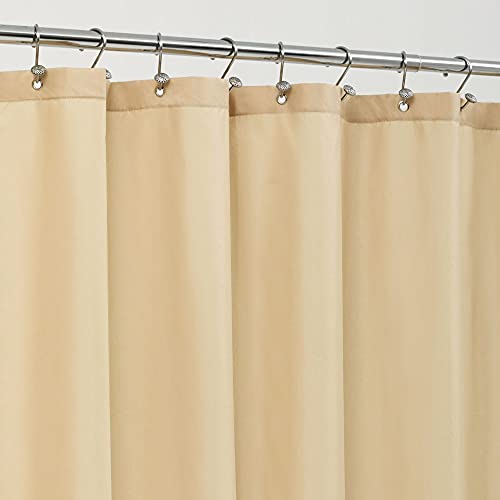 ALYVIA SPRING Wasserdichter Stoff-Duschvorhang mit 3 Magneten, Hotelqualität, weicher Stoff-Duscheinlage, leicht und maschinenwaschbar, Standardgröße 183 x 183 cm, Khaki von ALYVIA SPRING