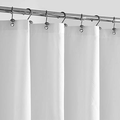 ALYVIA SPRING Wasserdichter Stoff-Duschvorhang mit 3 Magneten – weiche Hotelqualität, Stoff-Duscheinlage, leicht und maschinenwaschbar – Standardgröße 72 x 72 cm, Weiß von ALYVIA SPRING
