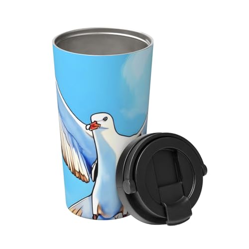 Möwen im Flug tragen eine isolierte Kaffeetasse. Stilvolle 500-ml-Thermoskanne, die Getränke stundenlang heiß hält, perfekt für Kaffee, Tee und mehr. Möwen im Flug tragen eine isolierte Kaffeetasse. Stilvolle 500-ml-Thermoskanne, die Getränke stundenlang heiß hält, perfekt für Kaffee, Tee und mehr. von ALZYFC