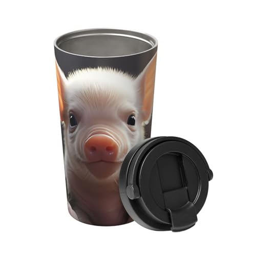 Niedliches junges Schwein trägt einen isolierten Kaffeebecher. Stilvolle 500-ml-Thermoskanne, die Getränke stundenlang heiß hält, perfekt für Kaffee, Tee und mehr. Niedliches junges Schwein trägt einen isolierten Kaffeebecher. Stilvolle 500-ml-Thermoskanne, die Getränke stundenlang heiß hält, perfekt für Kaffee, Tee und mehr. von ALZYFC