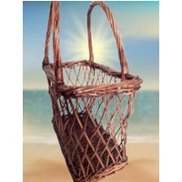 Weidenkorb Tote Handtasche Vintage 1970Er Jahre Einkaufskorb Groß Open Weave Doppelgriff Dekorativer Wohnaccessoire Aufbewahrungskorb von ALifetimeAgoVintage