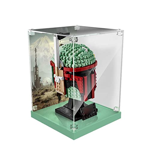 ALiquid Acryl Vitrine für Lego Boba Fett Helm 75277, 3MM Acryl Schaukasten für Lego 75277 (Nicht Enthalten Klemmbausteine Set) von ALiquid