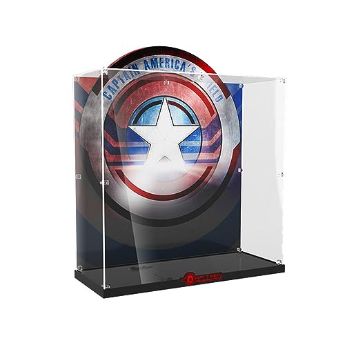 ALiquid Acryl Vitrine für Lego Captain Americas Schild 76262, 3MM Acryl Schaukasten für Lego 76262 (NICHT Enthalten Klemmbausteine Set) von ALiquid