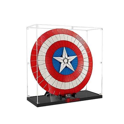 ALiquid Acryl Vitrine für Lego Captain Americas Schild 76262, 3MM Acryl Schaukasten für Lego 76262 (NICHT Enthalten Klemmbausteine Set) von ALiquid