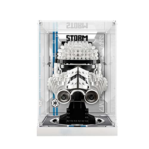 ALiquid Acryl Vitrine für Lego Stormtrooper Helm 75276, 3MM Acryl Schaukasten für Lego 75276 (Nicht Enthalten Klemmbausteine Set) von ALiquid