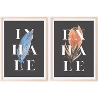 Inhalieren Sie Ausatmen, Set Von 2 Kunstdruck, Home Decor, A5, A4, A3 von ALovelyLittleSpot