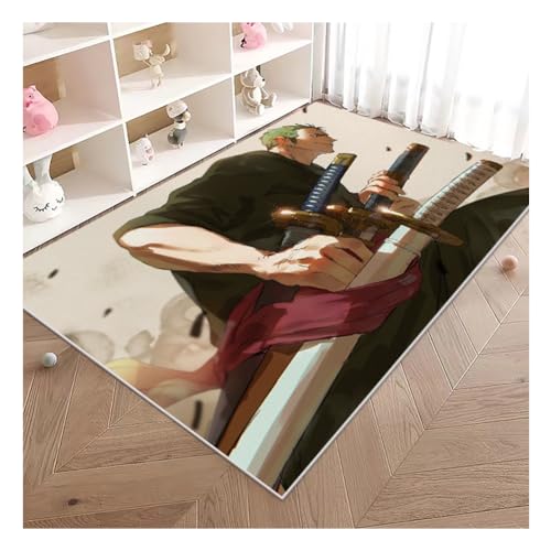 3D-Druckspiel Anime Rechteck Matte Bodenmatte Wohnzimmerteppich, Spielmatte Anti-Rutsch Küche Esszimmer Home Schlafzimmer Teppich Für Erwachsene Und Kinder (Color : B, 60x90cm) von ALturN