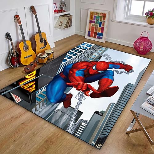 ALturN Spiderman-Teppich Cartoon rutschfeste Fußmatte Home Bodendekoration Schlafzimmer Badezimmer Teppiche Teppich, Bodendekoration Schlafzimmer Badezimmer Teppiche Teppich, 80x120cm von ALturN