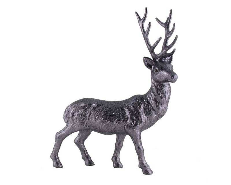 AM Design Dekofigur AM-Design Glitzer Hirsch anthrazit H ca 39cm (Stück) von AM Design