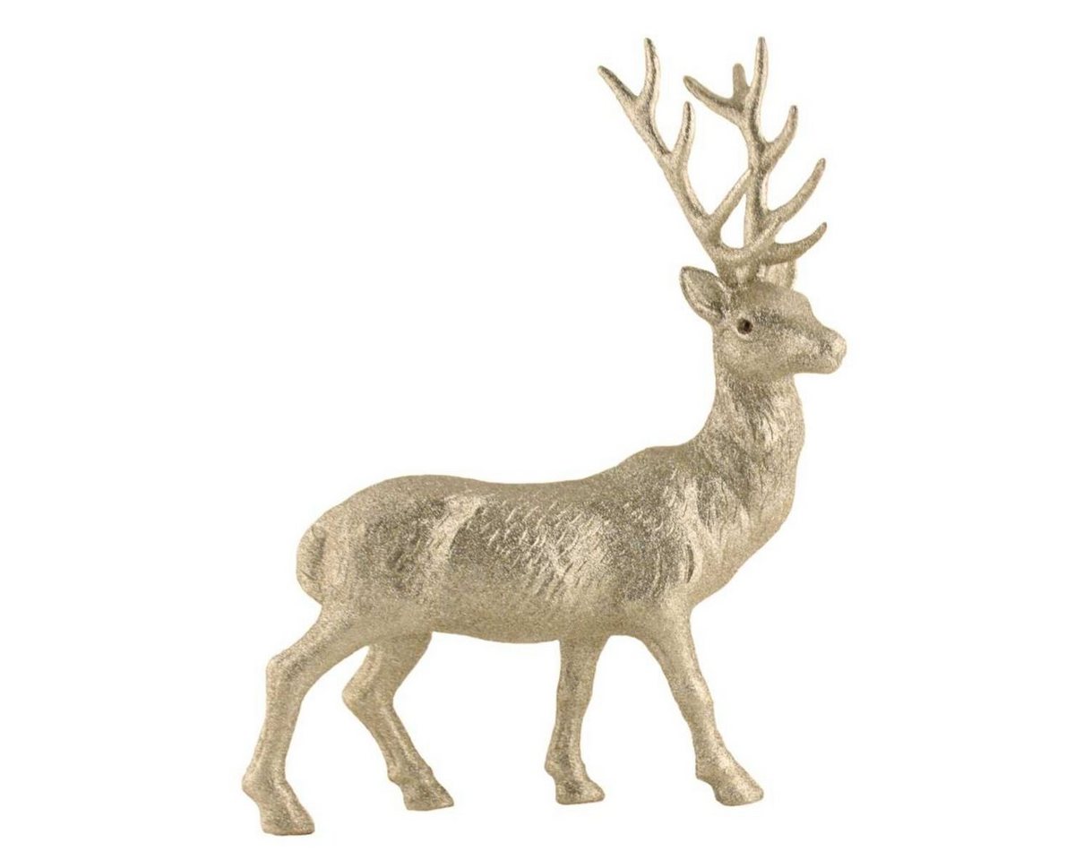 AM Design Dekofigur AM-Design Glitzer Hirsch weißgoldfarben H ca 39cm (Stück) AM Design Dekofigur AM-Design Glitzer Hirsch weißgoldfarben H ca 39cm (Stück) von AM Design