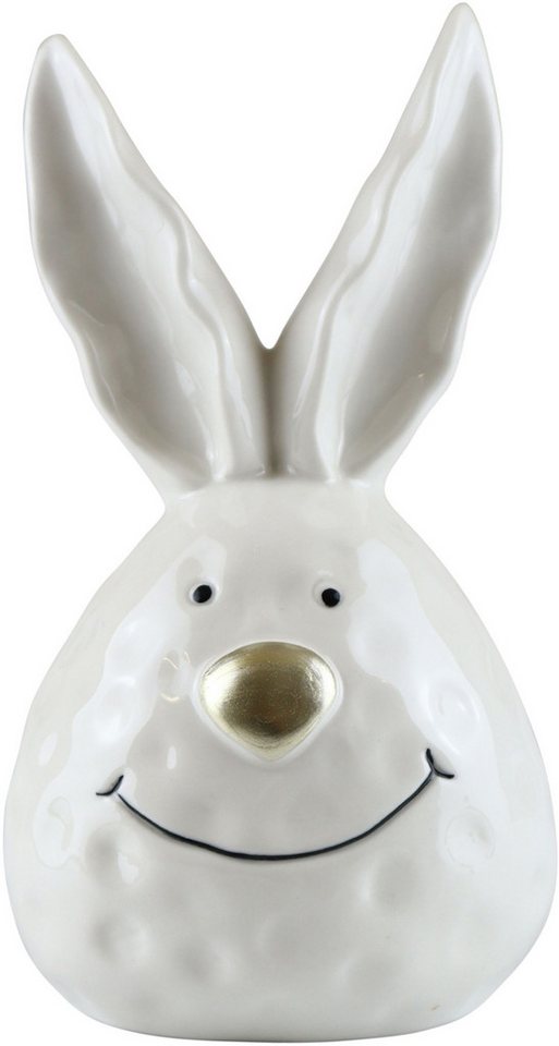 AM Design Dekofigur Hasenkopf aus Keramik, handgefertigte Osterdekoration von AM Design