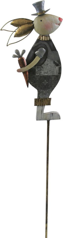 AM Design Dekofigur Osterdeko "Hasenfrau", Gartenstecker aus Metall von AM Design